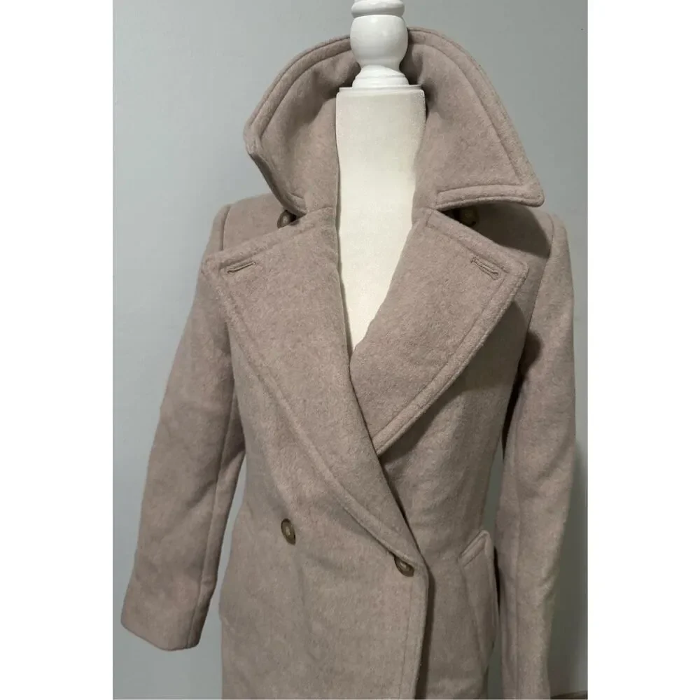 Club Monaco Daylina wool blend light blush long coat XS